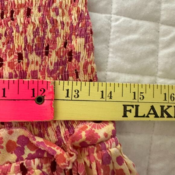 POUPETTE ST BARTH Womens Skirt Small Triny Yellow Gerbera Ditzy Floral Smocked - Picture 11 of 12